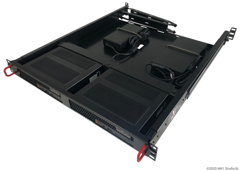 Rack Mount for 2 Lenovo ThinkStation Tiny Workstation w/ power supplies