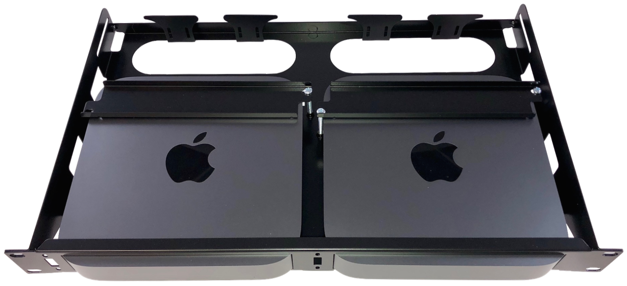 Shows rear cable management and tie down points